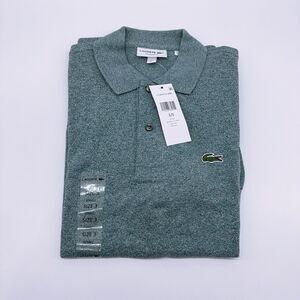 Lacoste Men's Classic Fit L1264 Heathered Polo Shirt Green Size 3 Small NWT